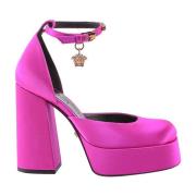 Versace Rosa Satin Dcollet Pumps Pink, Dam