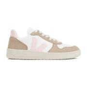 Veja Vita Läder Sneakers Rosa Detaljer Multicolor, Dam