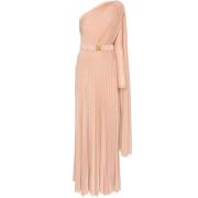 Elisabetta Franchi Rosa Plissé Effekt One-Shoulder Klänning Pink, Dam