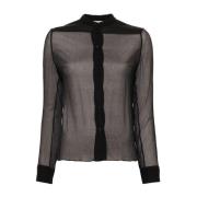 Chloé Silk Chiffong Svart Skjorta Black, Dam