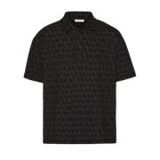 Valentino Svart Iconographe Polo Skjorta Black, Herr