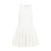 Alaïa Vit Spetsad Skater Klänning White, Dam