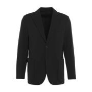 Paolo Pecora Svart Enkelknäppt Blazer Aw24 Black, Herr