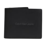 Calvin Klein Läder Bifold Plånbok Höst/Vinter Kollektion Black, Herr