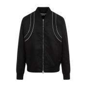 Alexander McQueen Svart Bomberjacka Black, Herr