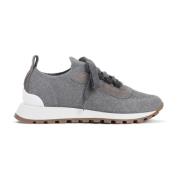 Brunello Cucinelli Grå Sneakers Höj Stil Komfort Gray, Dam