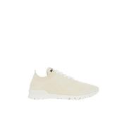 Kiton Kashmir Stickade Sneakers Kräm Vit Beige, Dam