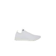 Kiton Vita Stickade Tyg Sneakers White, Dam