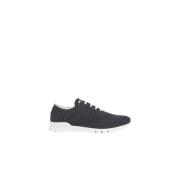 Kiton Kashmir Stickade Sneakers Gray, Herr