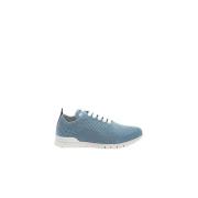 Kiton Himmelblå Cashmere Stickade Sneakers Blue, Dam