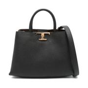 Tod's Grained Leather Logo-Spänne Väska Black, Dam