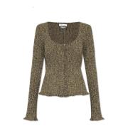 Blumarine Cardigan med logotyp Gray, Dam