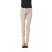 Byblos Elegant Beige Slim Fit Kedja Byxor Beige, Dam