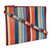 GALLO Multifärgad Randig Läderclutch Multicolor, Dam