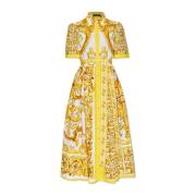 Dolce & Gabbana Klänning med mönster Yellow, Dam