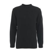 C.p. Company Svart Stickad Tröja Aw24 Black, Herr