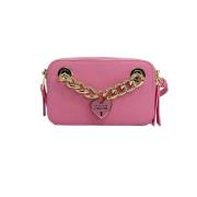 Versace Jeans Couture Rosa Kedja Hjärta Charm Läder Väska Pink, Dam