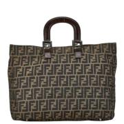 Fendi Vintage Pre-owned Canvas handvskor Brown, Dam