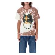 JW Anderson Kattögon Tryck T-shirt Tobaks Tryck Multicolor, Herr