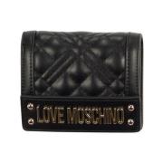 Love Moschino Quiltad Logoplånbok Black, Dam