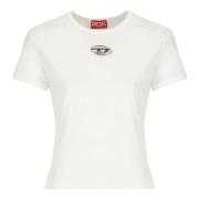 Diesel Vit Bomull T-shirt Rund Hals Korta ärmar White, Dam