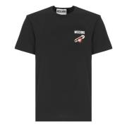 Moschino Svart T-shirt med Crew Neck Black, Herr