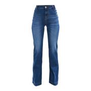 Kocca Flared Jeans, Klassisk Passform Blue, Dam