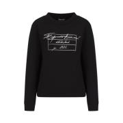 Emporio Armani Crew Neck Sweatshirt Black, Dam