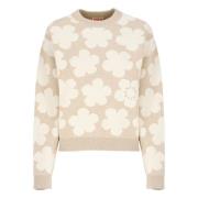 Kenzo Beige Sweater med Hana Dots Mönster Beige, Dam