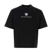 Versace Stilren Svart Bomull T-shirt Black, Herr