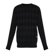 Balmain Tröja med logopatch Black, Herr