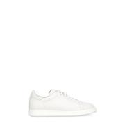 Brunello Cucinelli Vita Pebble Läder Sneakers Rund Tå White, Herr