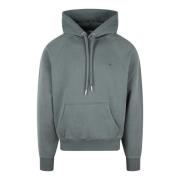 Ami Paris Hjärta Hoodie Fw24 Boxy Fit Brodyr Gray, Herr