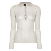 Pinko Stiligt Polo Shirt i Vit/Silver White, Dam