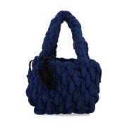 JW Anderson Chunky Stickad Ankare Logo Axelväska Blue, Dam