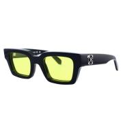 Off White Gula Linser Metall Solglasögon Virgil 11040 Black, Unisex