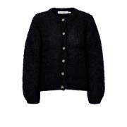 InWear Svart Mohair Cardigan Jetraiw Stil Black, Dam