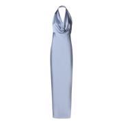 Blanca Vita Blå Satin Midi Kjol Blue, Dam