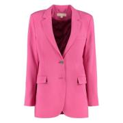 Michael Kors Klassisk Blazer med Reverskrage Pink, Dam