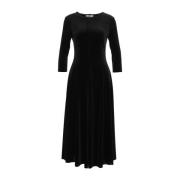 Gender Svart Velvet Maxi Klänning Aw24 Black, Dam