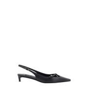 Dolce & Gabbana Monogram Läder Slingback Skor Black, Dam