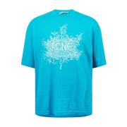 Acne Studios Devil Logo T-Shirt Fluo Blue Blue, Herr