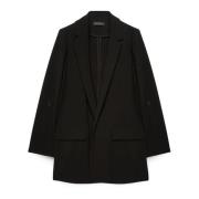 Fiorella Rubino Öppen Front Blazer Black, Dam