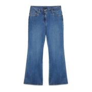 Fiorella Rubino Flare Jeans med Fransad Nederkant Blue, Dam