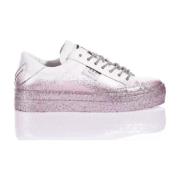 Mimanera Handgjorda Vita Rosa Sneakers Pink, Dam