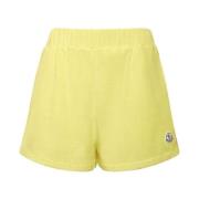 Moncler Terry Shorts Logo Patch Gul Yellow, Dam