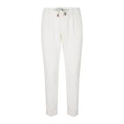 Eleventy Sammet Bomull Modal Jogger Byxor White, Herr