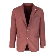 Lubiam Röd Ullblandning Blazer Jacka Red, Herr