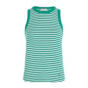 Tommy Hilfiger Randig Ribbad Tanktop för Kvinnor Green, Dam