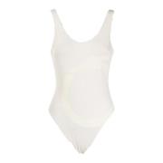 Trussardi Grafiskt Tryck One-Piece Baddräkt White, Dam